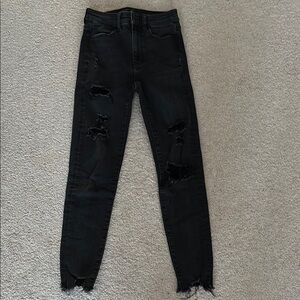 American Eagle Outfitters Black Skinny Distressed Jeans